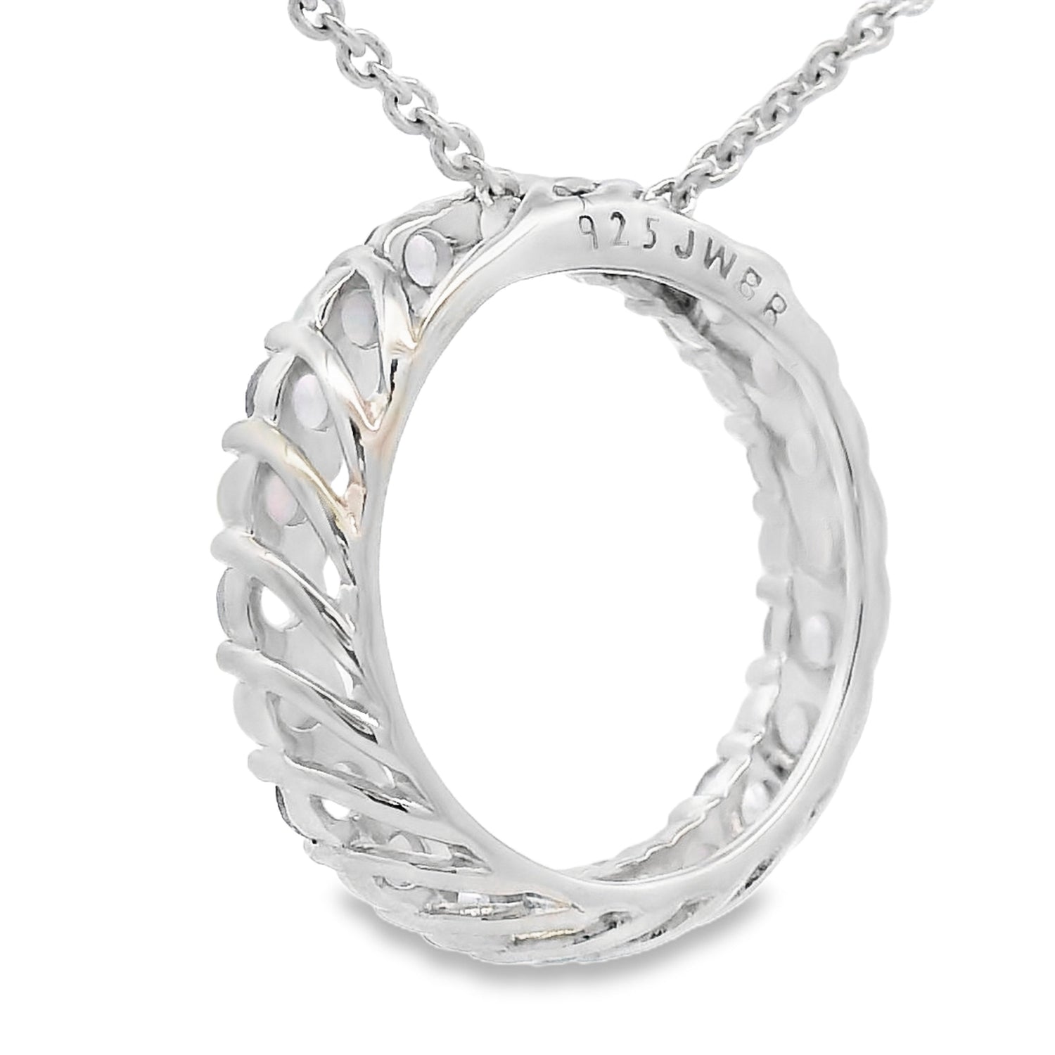 Created Opal Circle of Love Pendant Sterling Silver by Bids.com