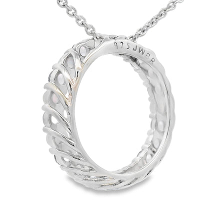 Created Opal Circle of Love Pendant Sterling Silver by Bids.com