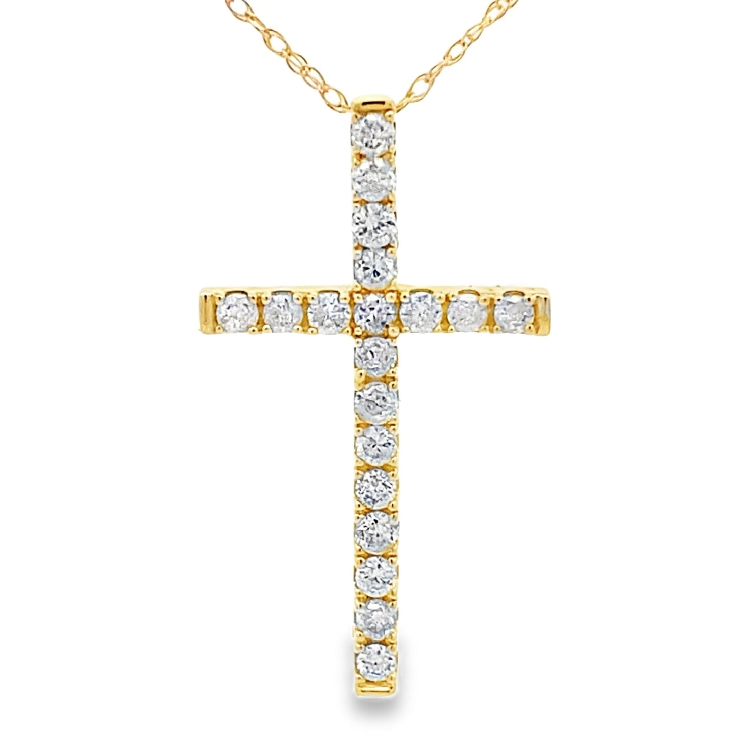 .33ct Diamond Cross Religious Pendant 14KT Yellow Gold by Bids.com