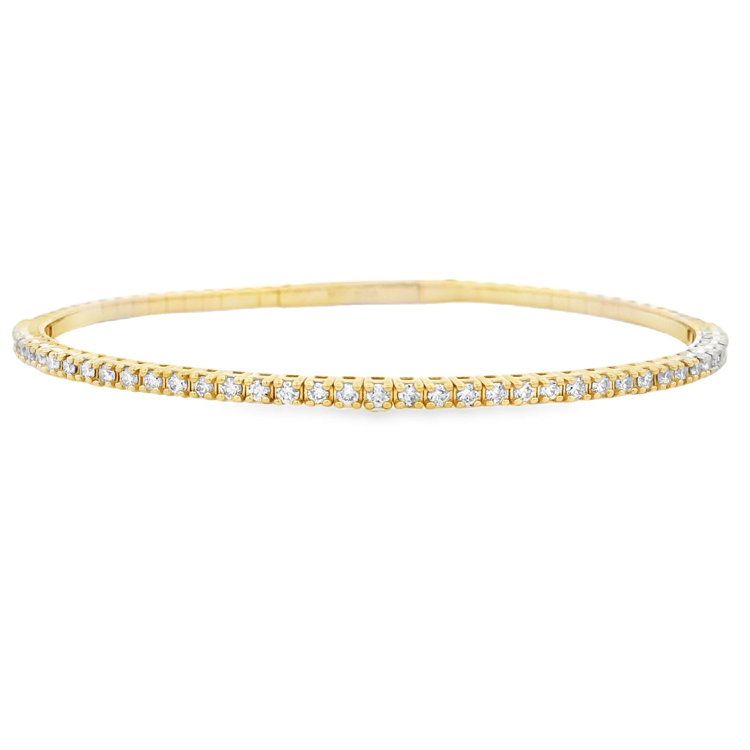 Genuine 1.00ct Diamond Bangle Bracelet 14KT Yellow Gold by Bids.com