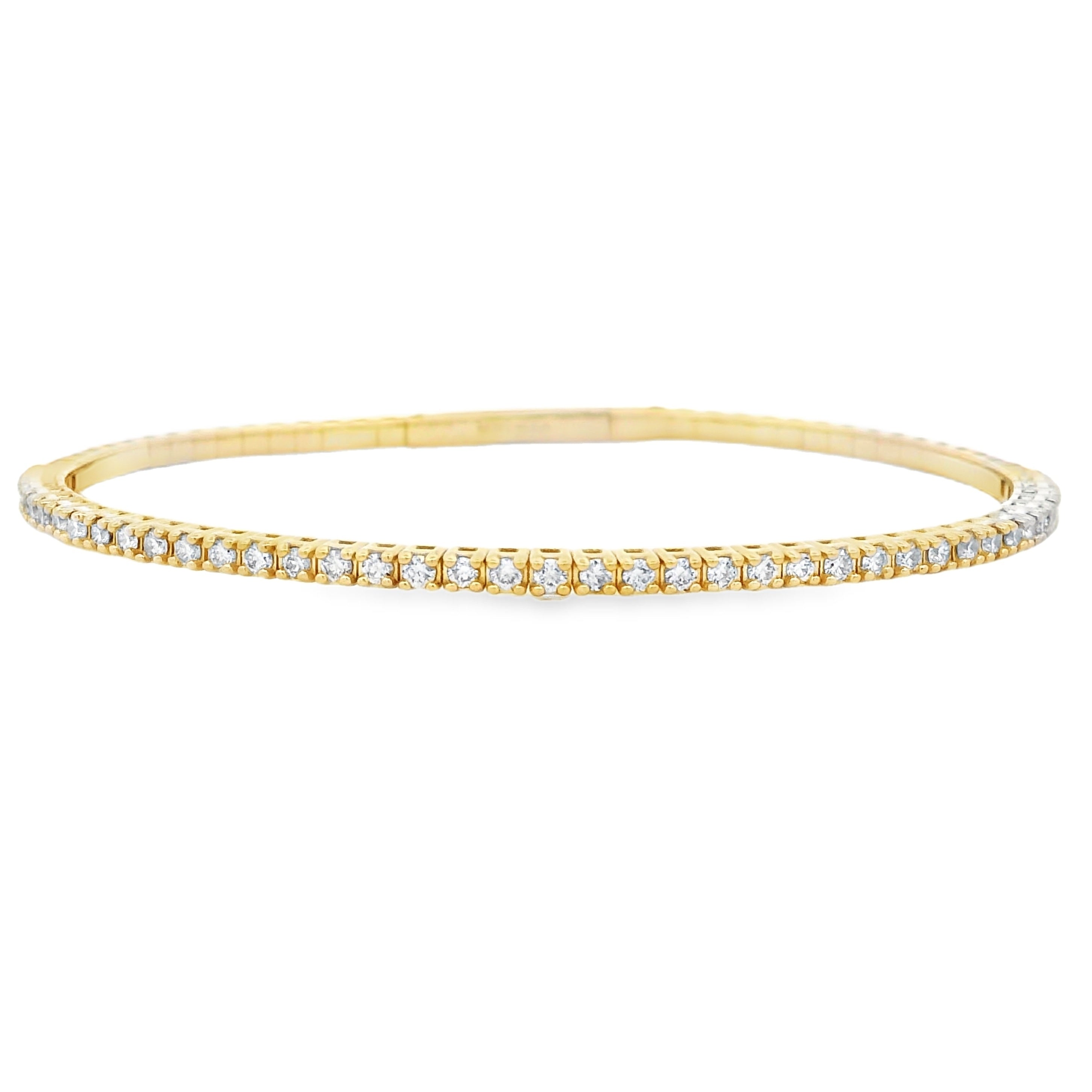 Genuine 1.00ct Diamond Bangle Bracelet 14KT Yellow Gold by Bids.com
