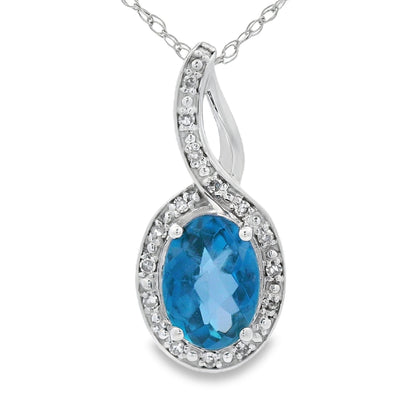 London Blue Topaz Fashion Pendants 10KT White Gold by Bids.com
