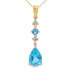 Blue Topaz Diamond Fashion Pendants 10KT Yellow Gold by Bids.com