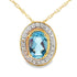 Blue Topaz Diamond Fashion Pendants 10KT Yellow Gold by Bids.com