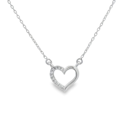 .03ct Diamond Heart Love Pendant 14KT White Gold by Bids.com