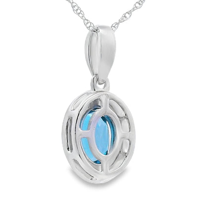 London Blue Topaz Fashion Pendants 10KT White Gold by Bids.com