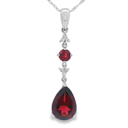 2.25ct Garnet Diamond Fashion Pendants 14KT White Gold by Bids.com