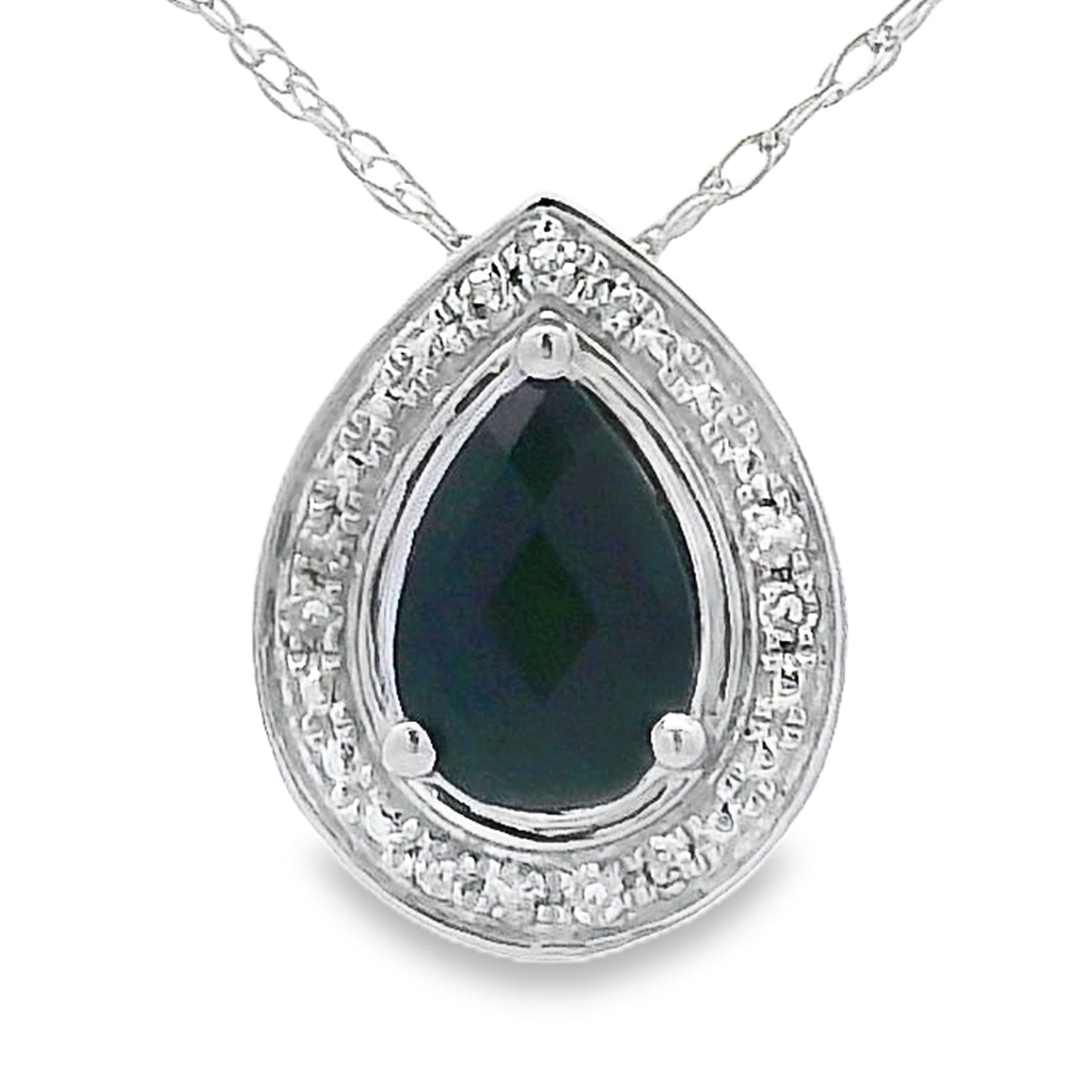 .03ct Onyx Diamond Fashion Pendants 10KT White Gold by Bids.com