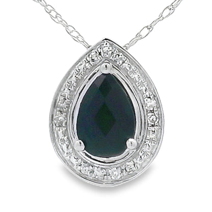 .03ct Onyx Diamond Fashion Pendants 10KT White Gold by Bids.com