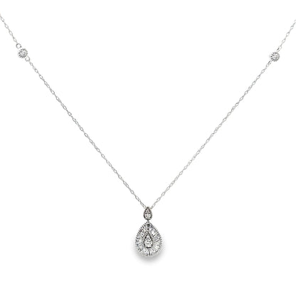 Genuine .32ct Diamond Fashion Pendants 14KT White Gold