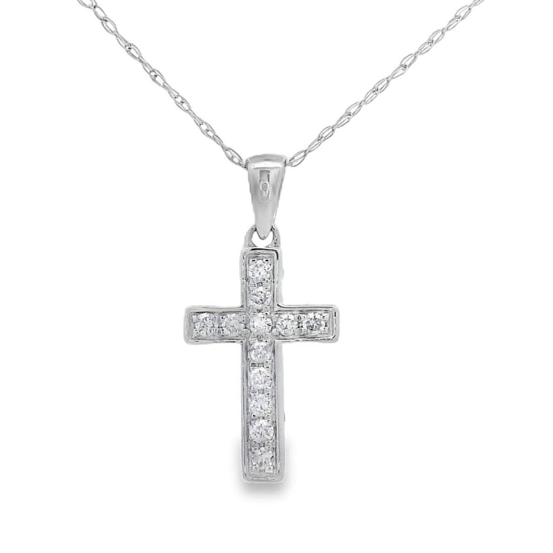 .12ct Diamond Cross Religious Pendant 14KT White Gold by Bids.com