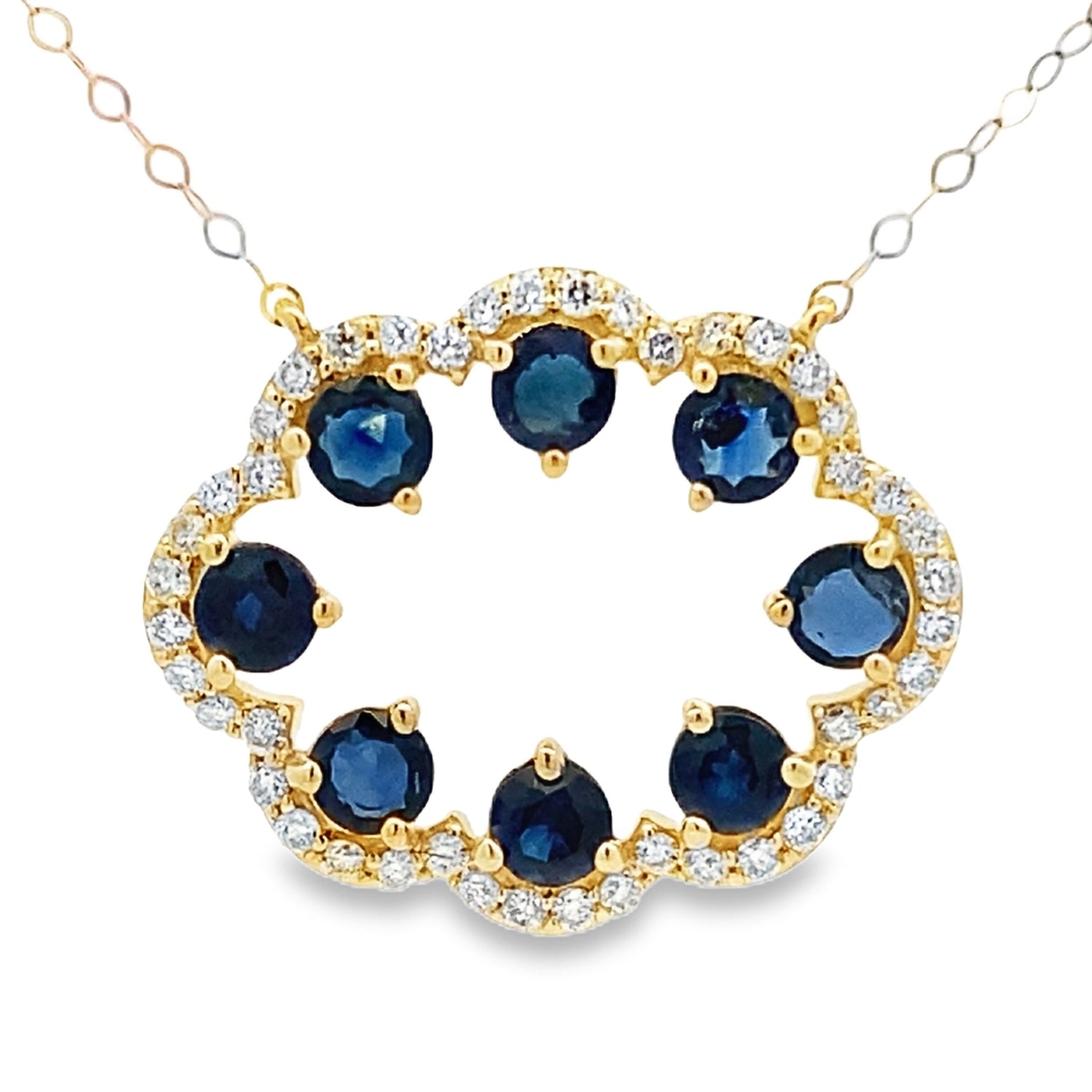 Sapphire Diamond Fashion Pendants 14KT Yellow Gold by Bids.com