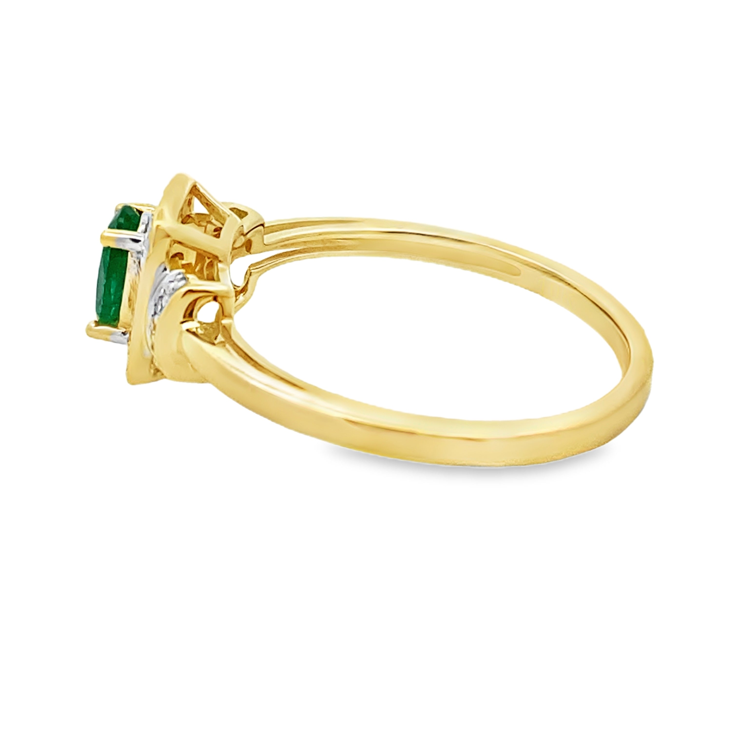 Natural .45ct Emerald Diamond Ring 10KT Yellow Gold by Bids.com