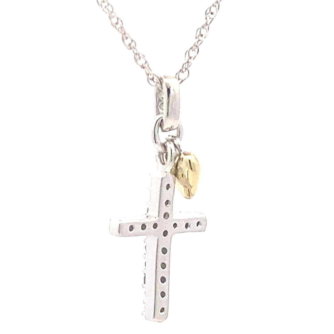 .15ct Diamond Cross Religious Pendant Sterling Silver by Bids.com