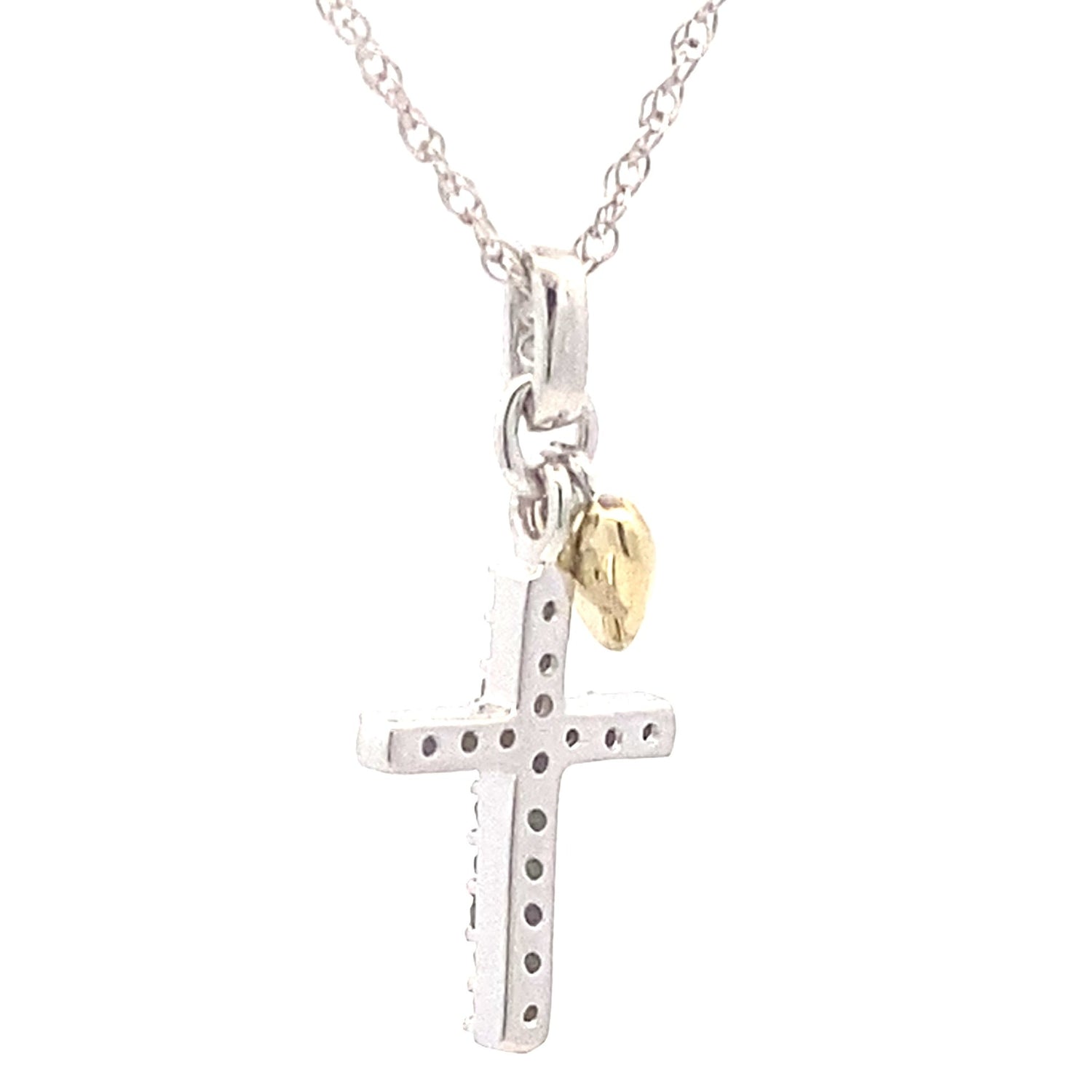 .15ct Diamond Cross Religious Pendant Sterling Silver by Bids.com
