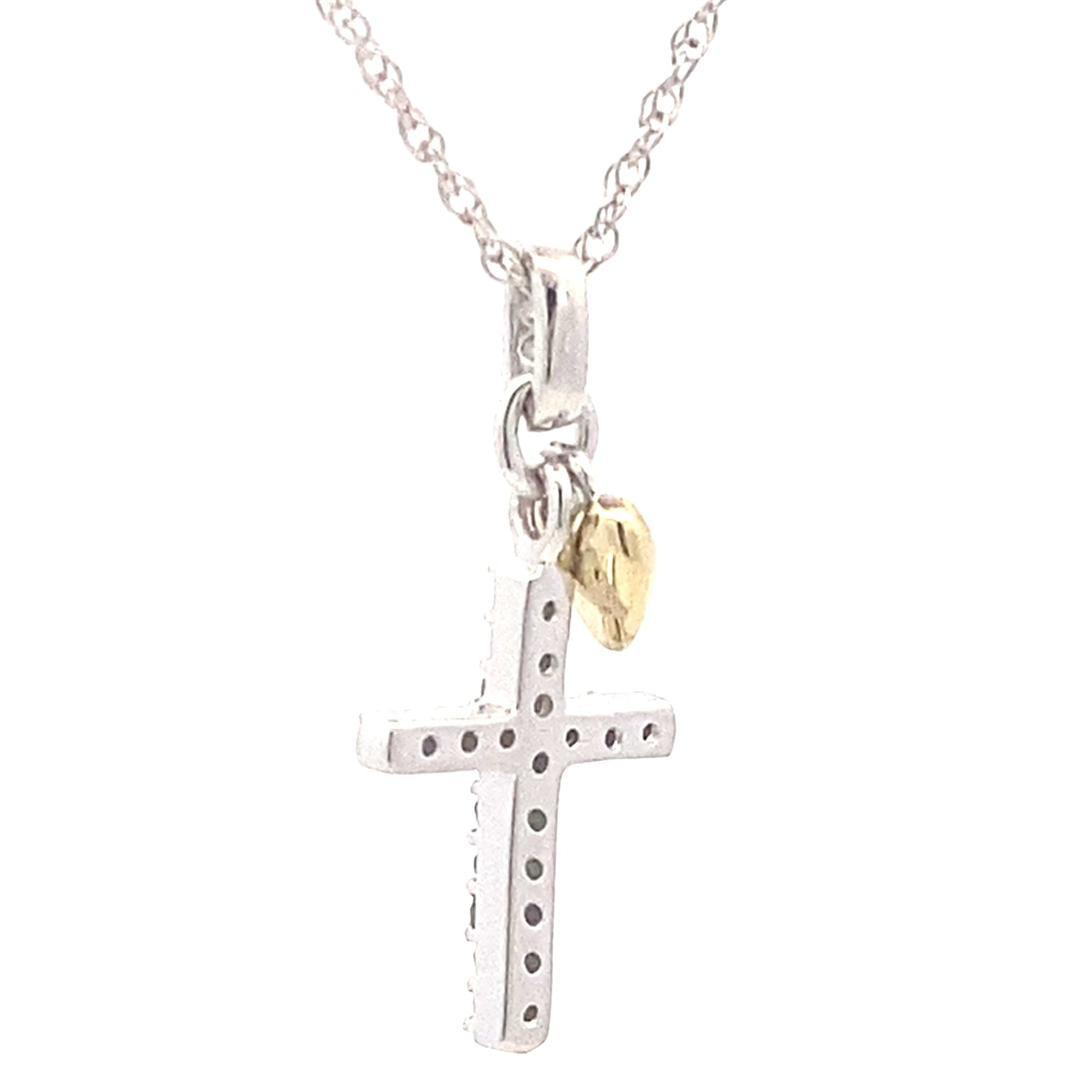 .15ct Diamond Cross Religious Pendant Sterling Silver by Bids.com