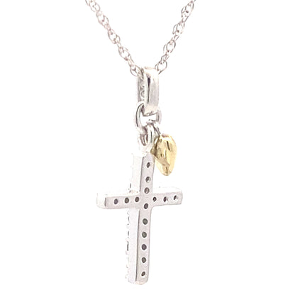 .15ct Diamond Cross Religious Pendant Sterling Silver by Bids.com
