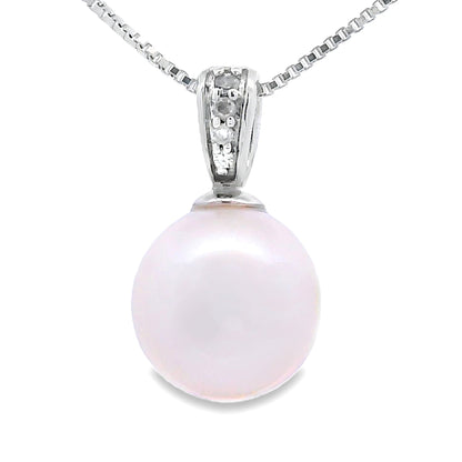 .01ct Pearl Diamond Fashion Pendants 10KT White Gold