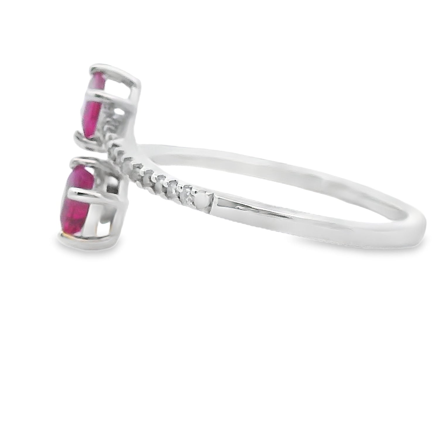 Genuine .57ct Ruby Diamond Ring 14KT White Gold by Bids.com