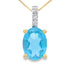 Blue Topaz Diamond Fashion Pendants 10KT Yellow Gold by Bids.com
