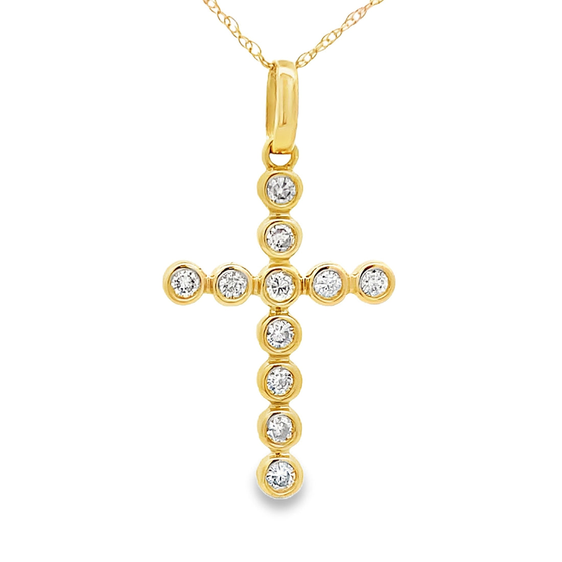 .31ct Diamond Cross Religious Pendant 14KT Yellow Gold by Bids.com