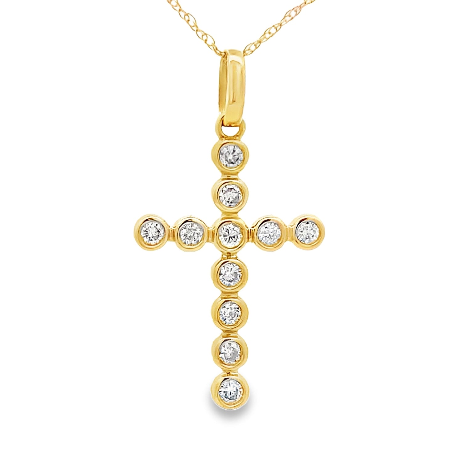 .31ct Diamond Cross Religious Pendant 14KT Yellow Gold by Bids.com