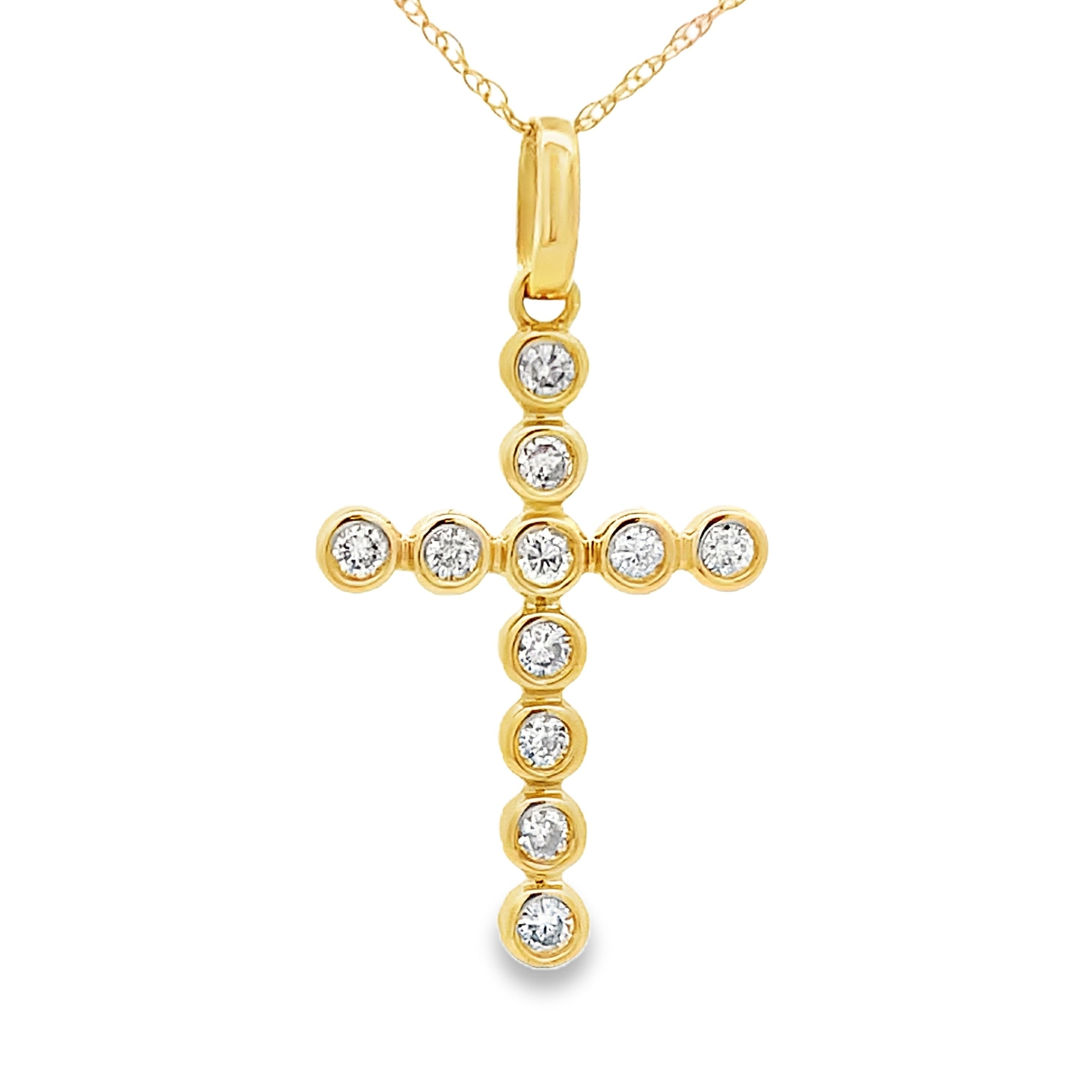 .31ct Diamond Cross Religious Pendant 14KT Yellow Gold by Bids.com