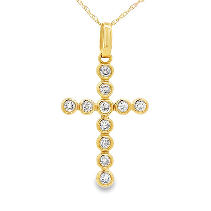 .31ct Diamond Cross Religious Pendant 14KT Yellow Gold by Bids.com