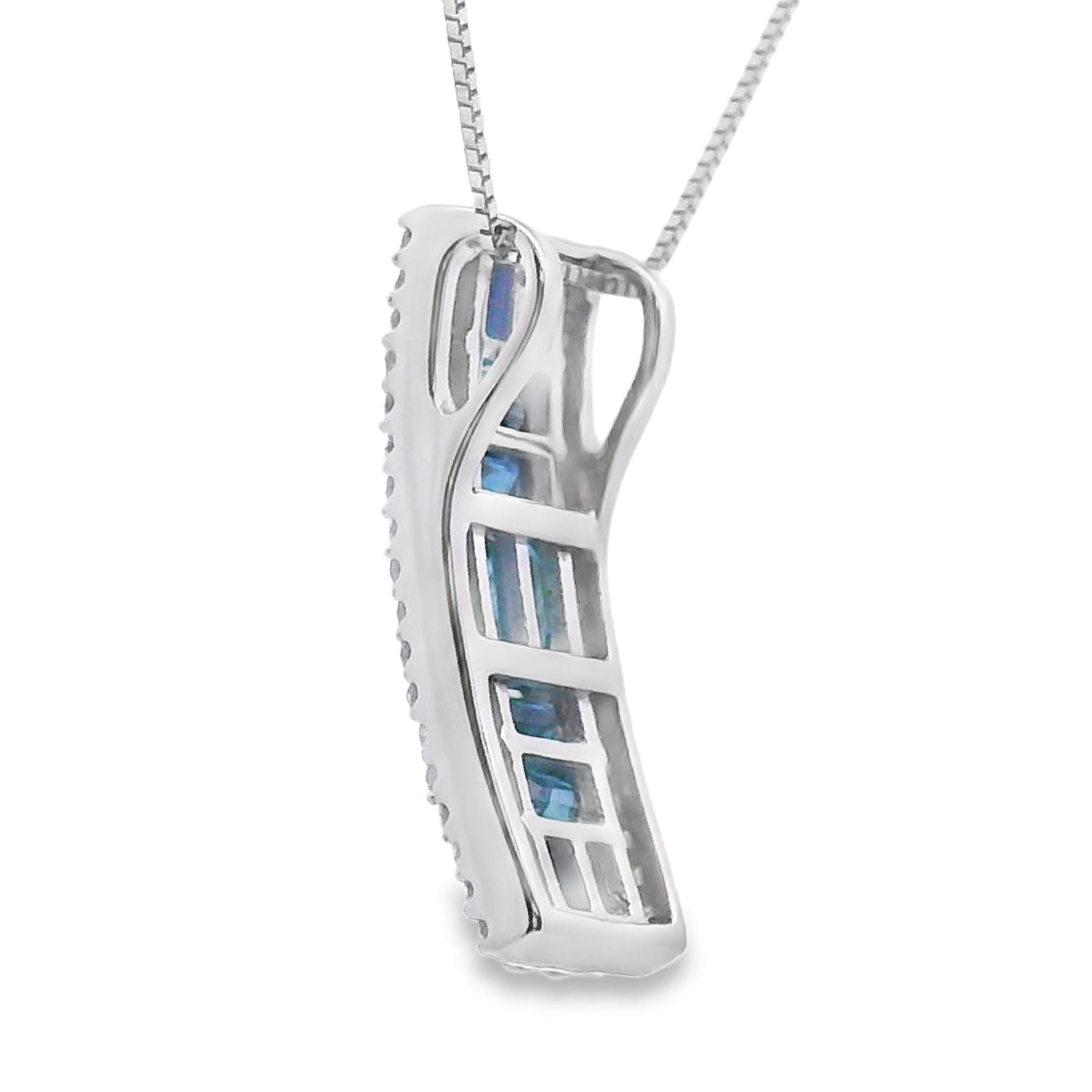 Sapphire Diamond Fashion Pendants 14KT White Gold by Bids.com