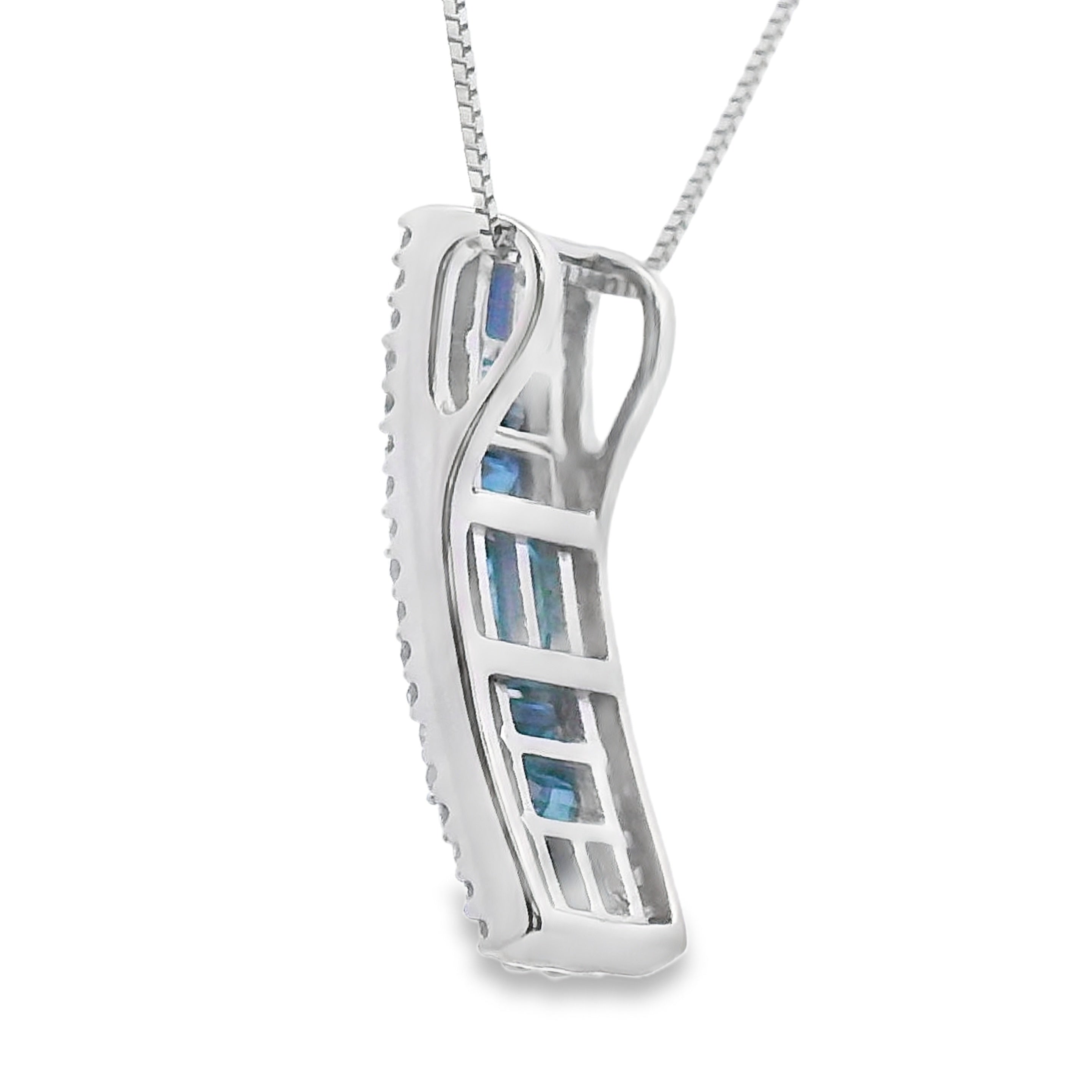 Sapphire Diamond Fashion Pendants 14KT White Gold by Bids.com