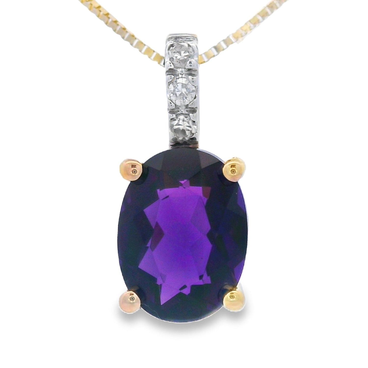 Amethyst Diamond Fashion Pendants 10KT Yellow Gold by Bids.com