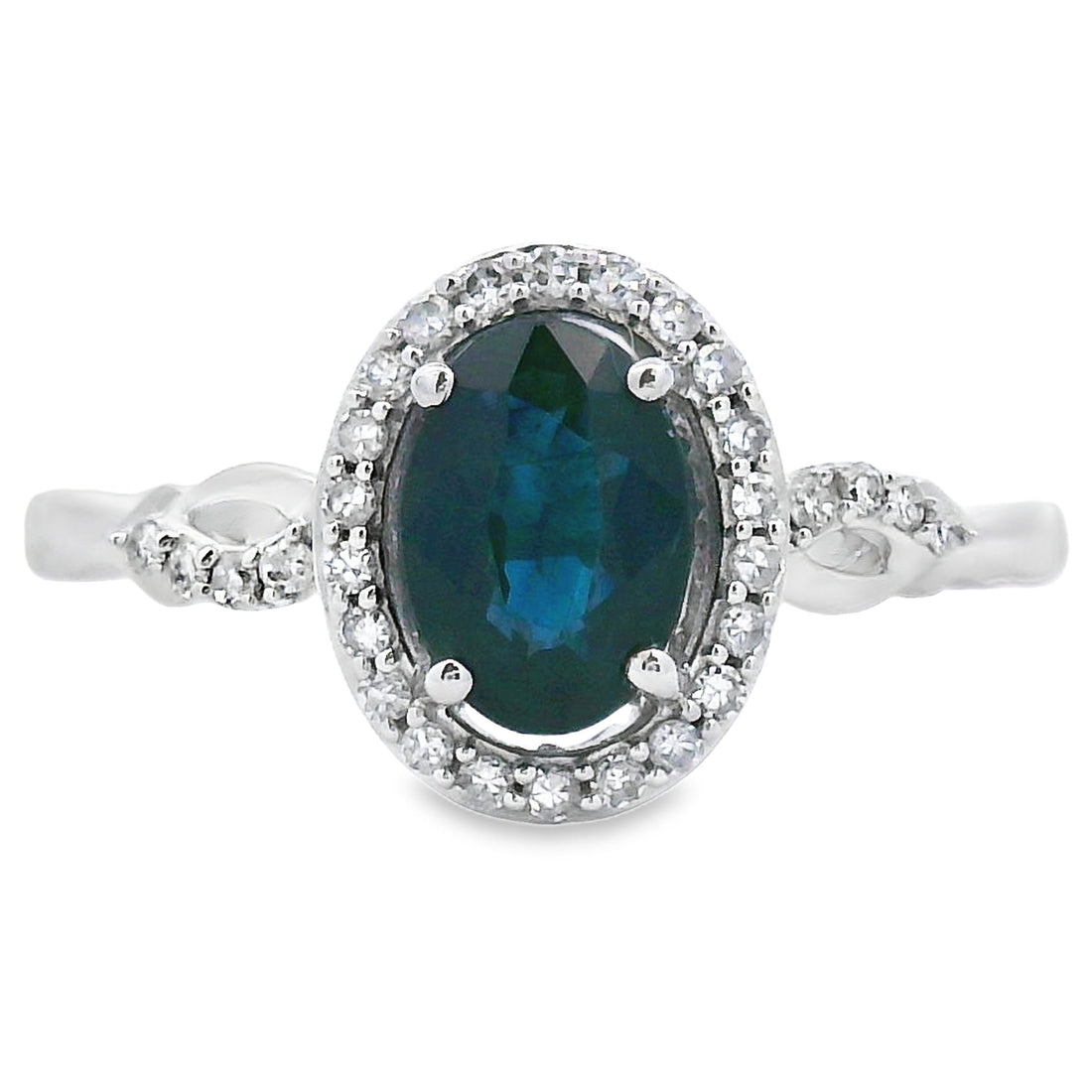 Natural 1.07ct Sapphire Diamond Ring 10KT White Gold by Bids.com