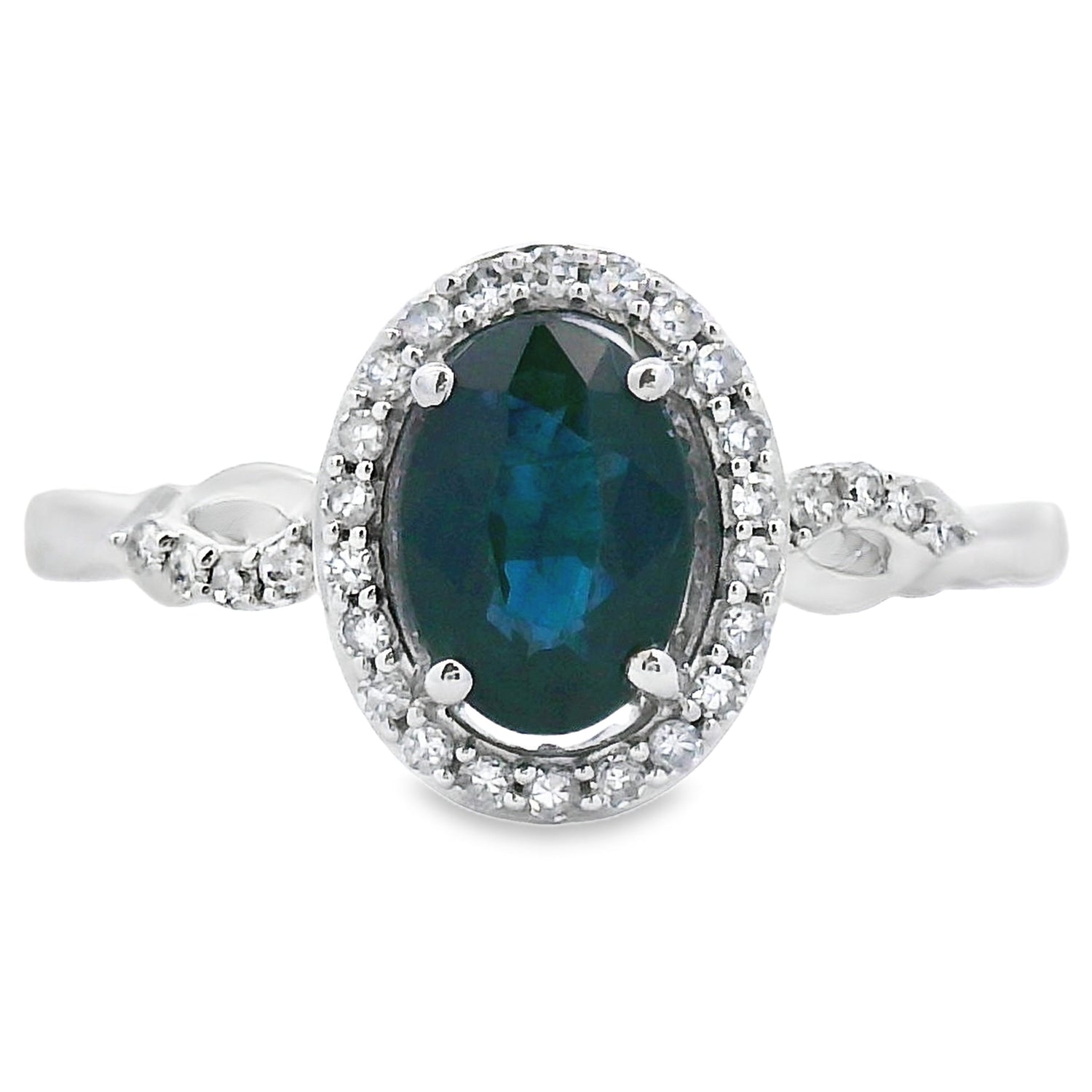 Natural 1.07ct Sapphire Diamond Ring 10KT White Gold by Bids.com