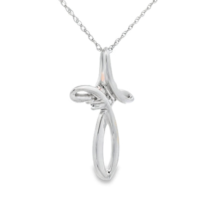 .04ct Diamond Cross Religious Pendant 14KT White Gold by Bids.com