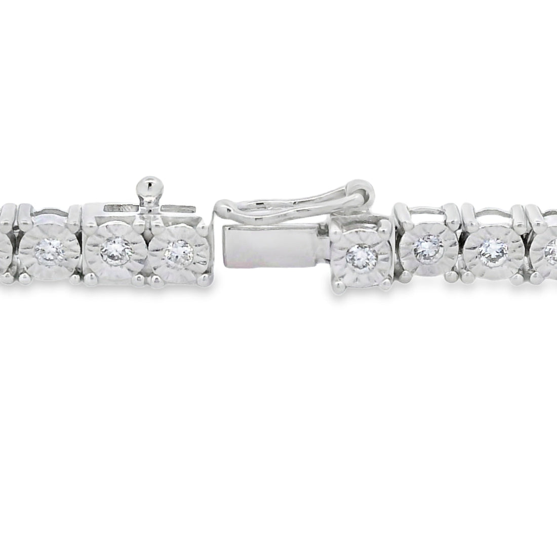 Lab Grown Diamond Tennis Bracelet Sterling Silver by Bids.com