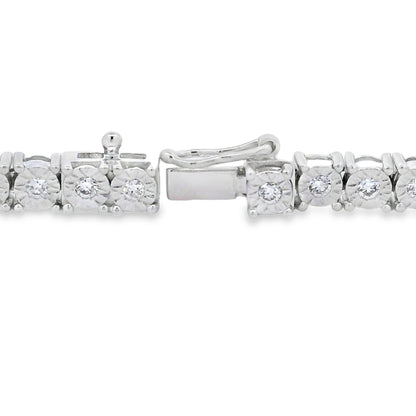 Lab Grown Diamond Tennis Bracelet Sterling Silver by Bids.com