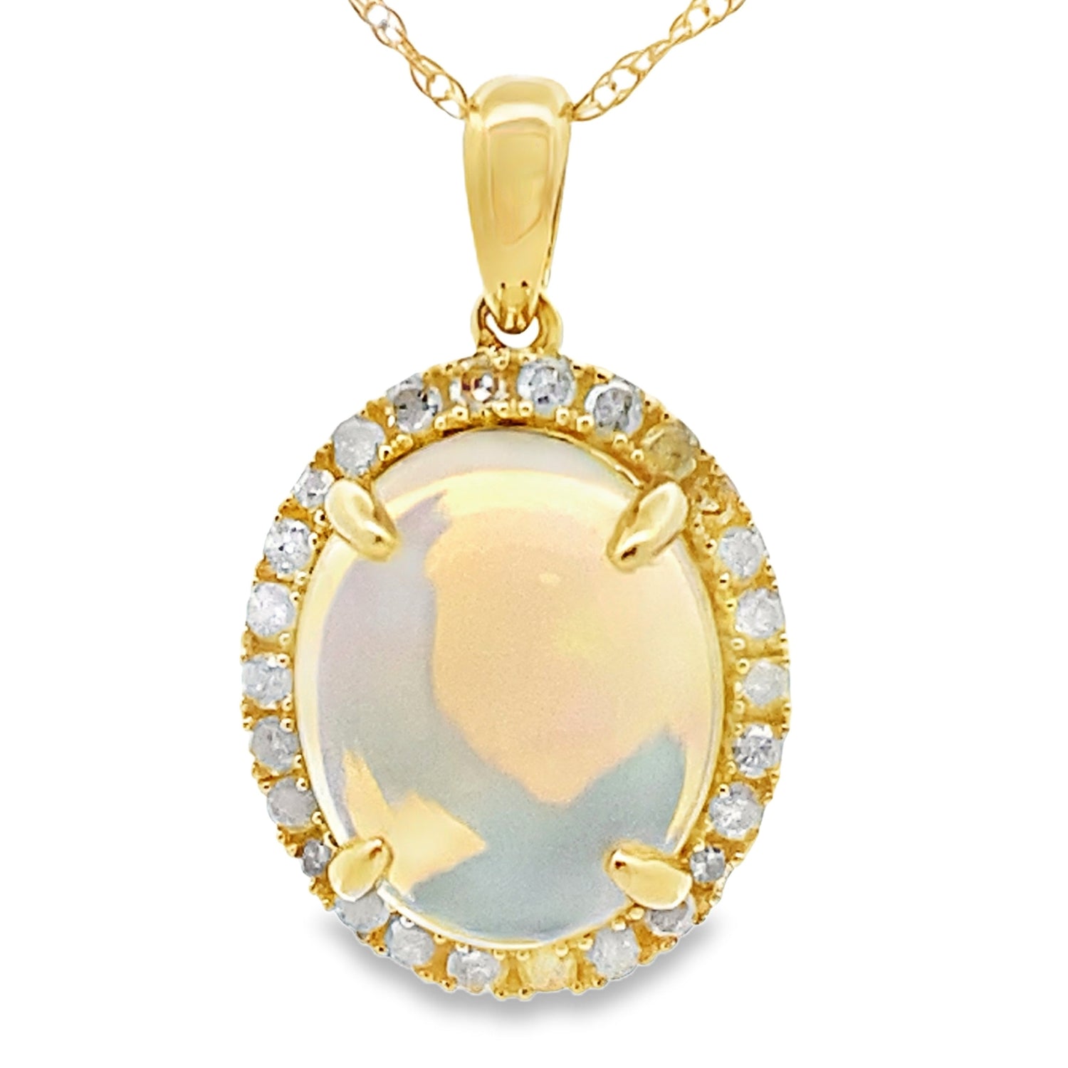 2.39ct Opal Diamond Fashion Pendants 10KT Yellow Gold by Bids.com