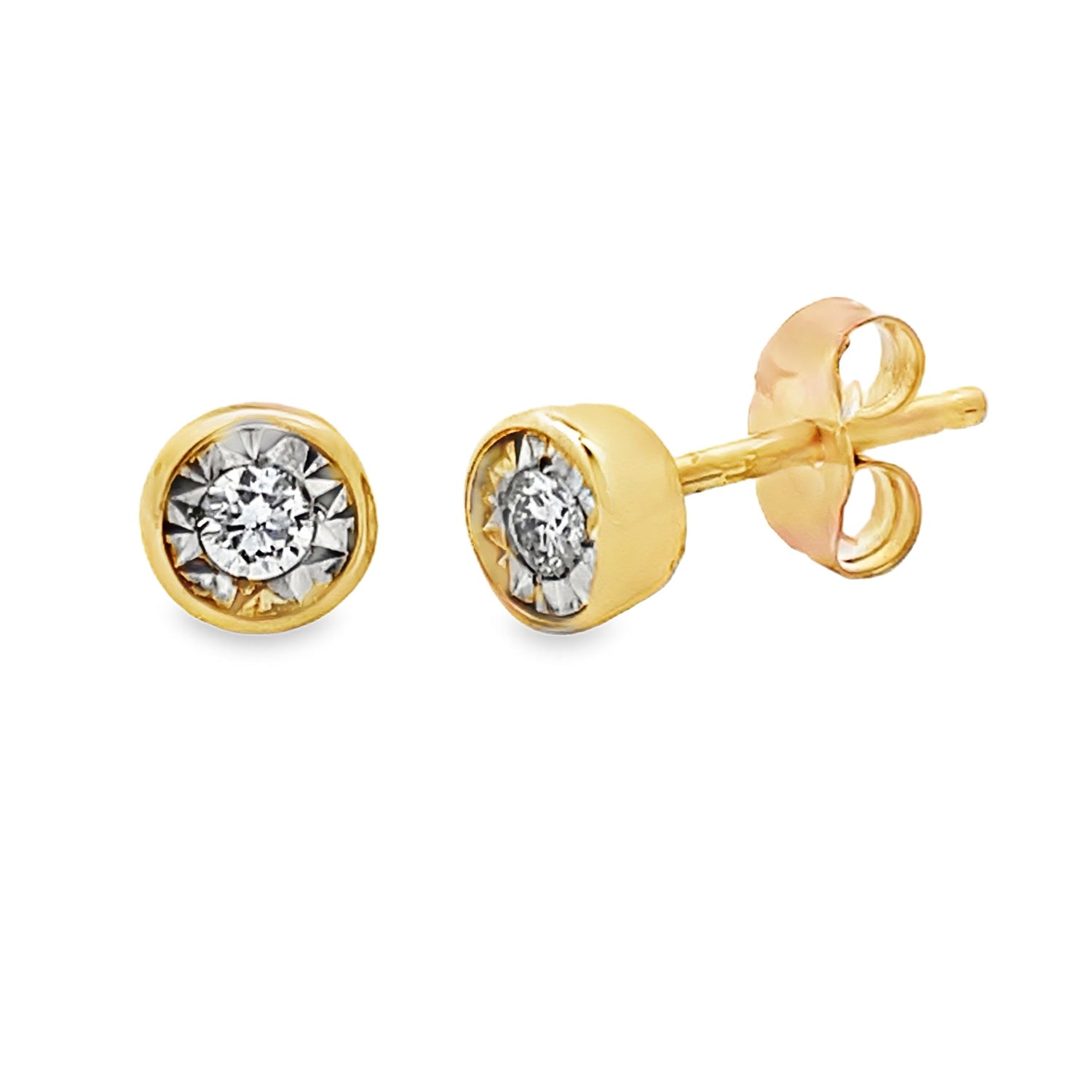 .10ct Lab Grown Diamond Stud Earrings 10KT Yellow Gold by Bids.com