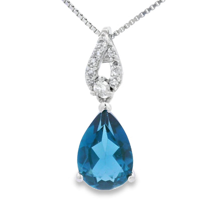 London Blue Topaz Fashion Pendants 10KT White Gold by Bids.com