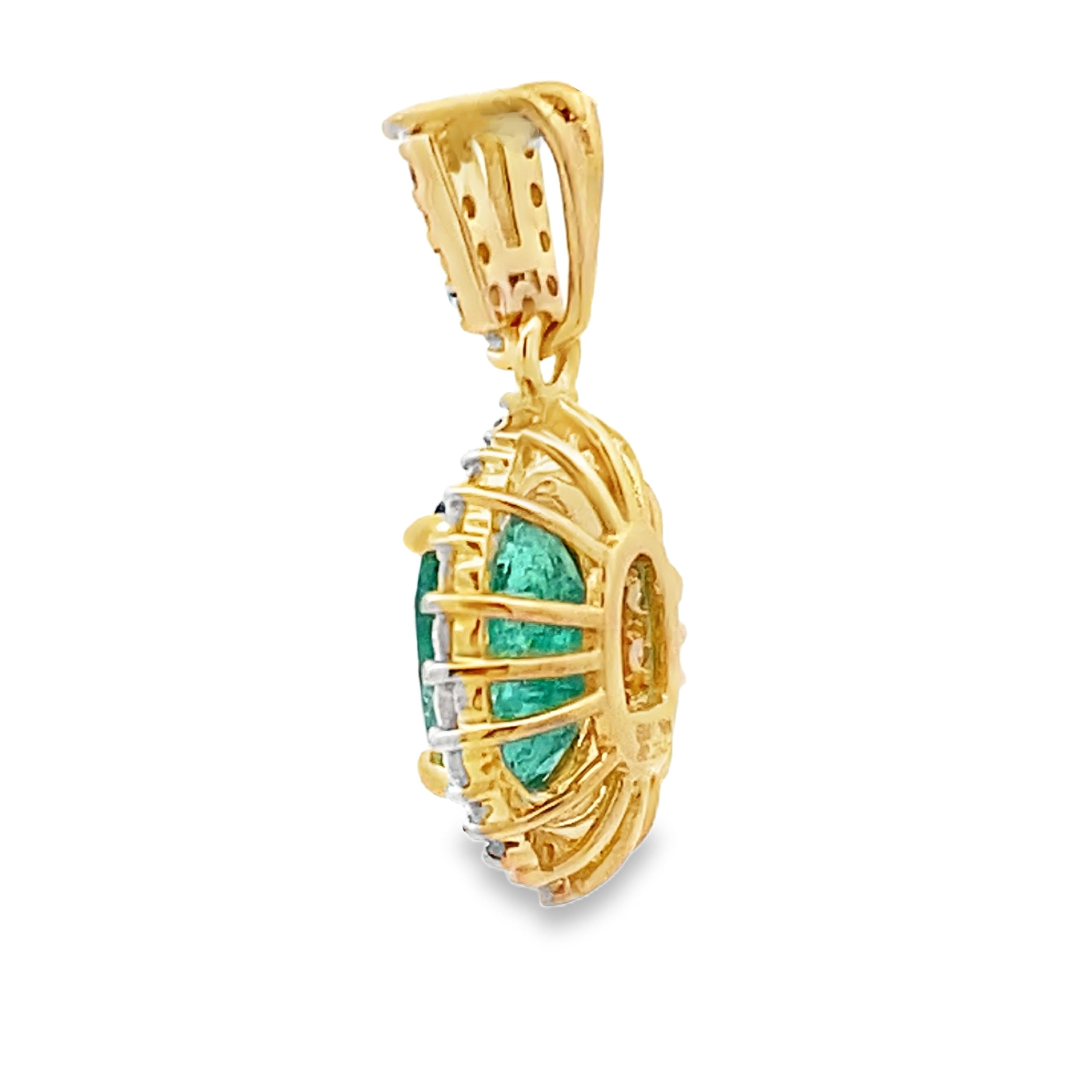 Emerald Diamond Fashion Pendants 14KT Yellow Gold by Bids.com