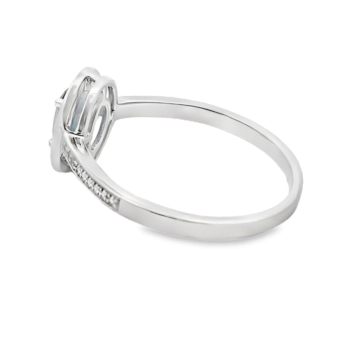 .63ct London Blue Topaz Diamond Ring 10KT White Gold by Bids.com