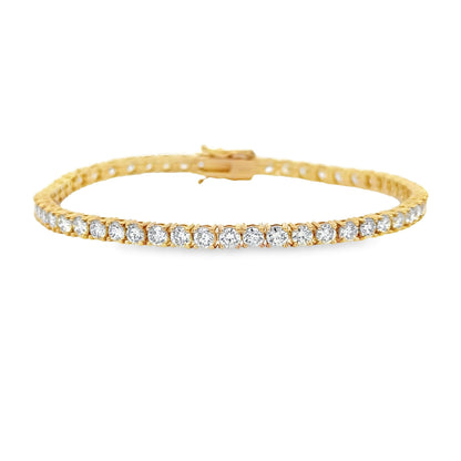 Natural 5.50ct Diamond Tennis Bracelet 18KT Yellow Gold by Bids.com