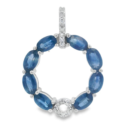 Sapphire Diamond Fashion Pendants 14KT White Gold by Bids.com