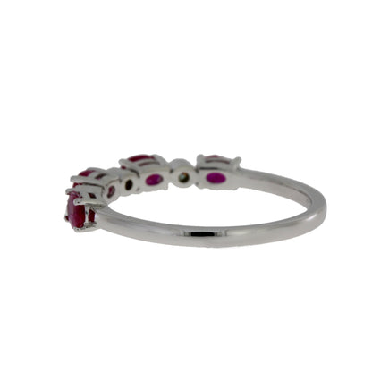 1.08ct Ruby Diamond Fashion band rings 14KT White Gold by Bids.com