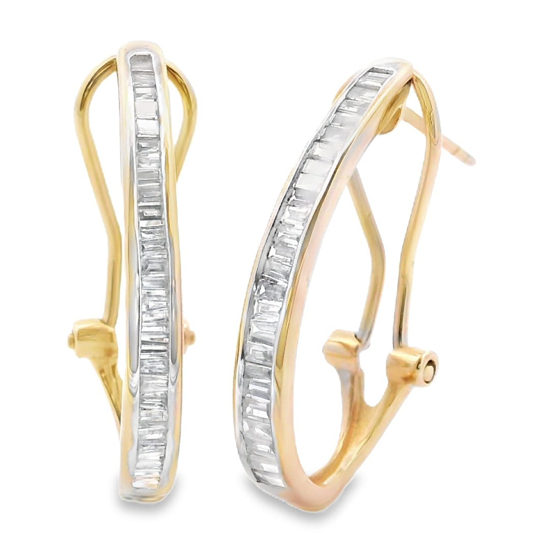 Natural .50ct Diamond Hoop Earrings 14KT Yellow Gold by Bids.com