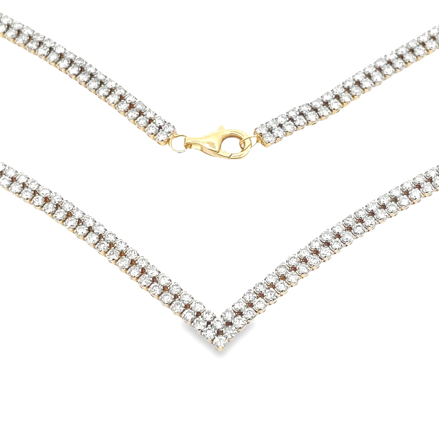Genuine 7.00ct Diamond Tennis Necklace 14KT Yellow Gold by Bids.com