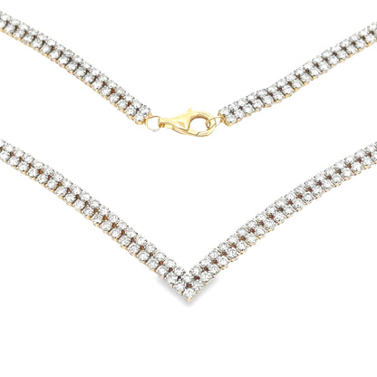 Genuine 7.00ct Diamond Tennis Necklace 14KT Yellow Gold by Bids.com