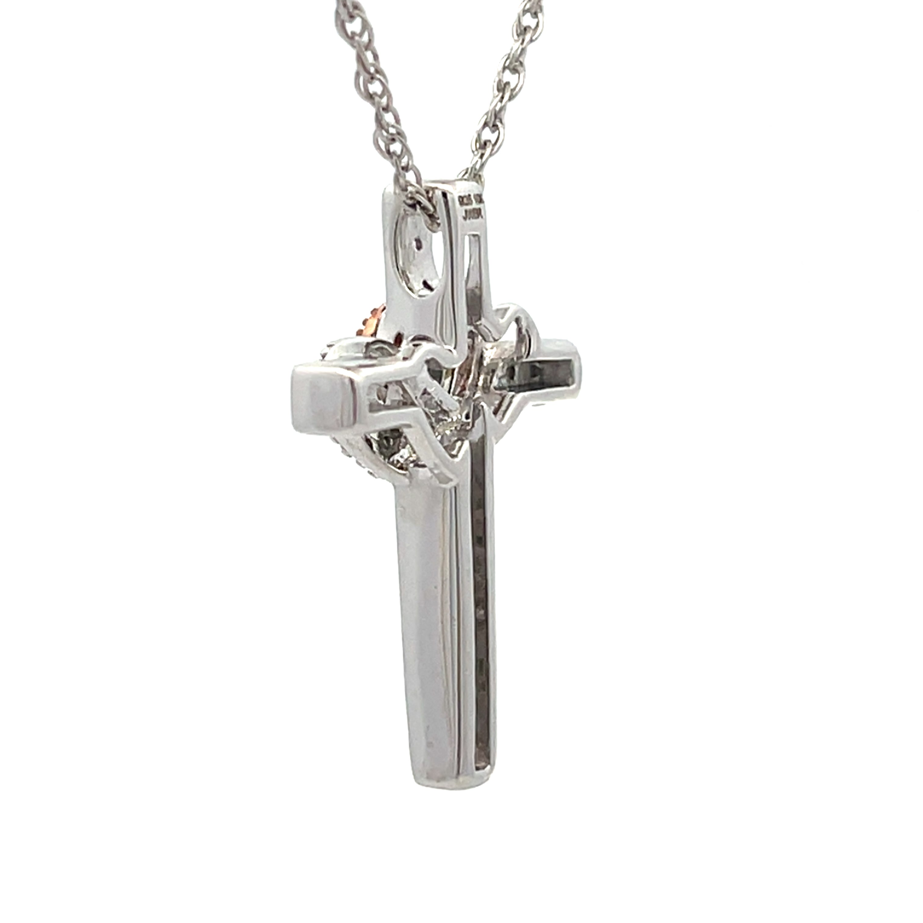 .11ct Cross Religious Pendant Sterling Silver 10KT Gold by Bids.com