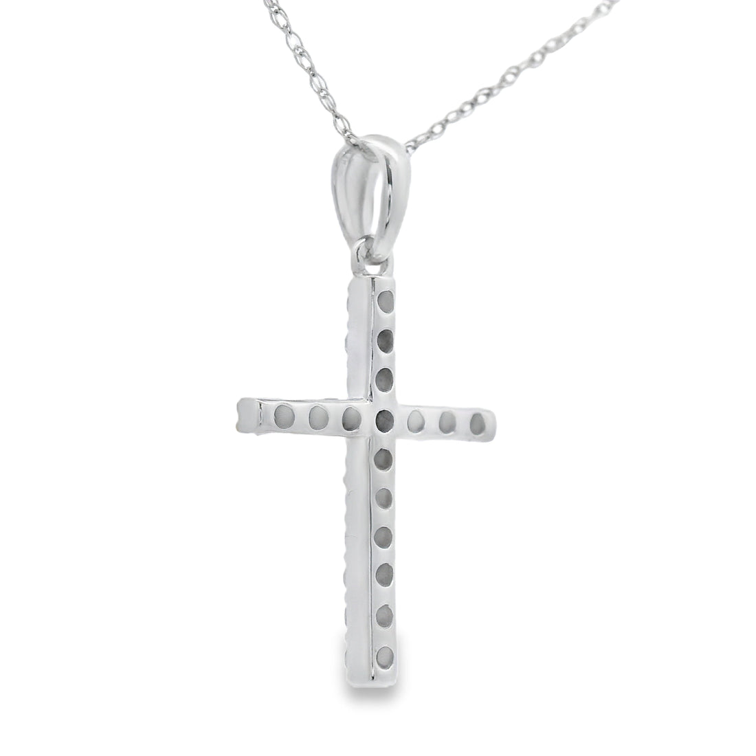 .25ct Diamond Cross Religious Pendant 14KT White Gold by Bids.com