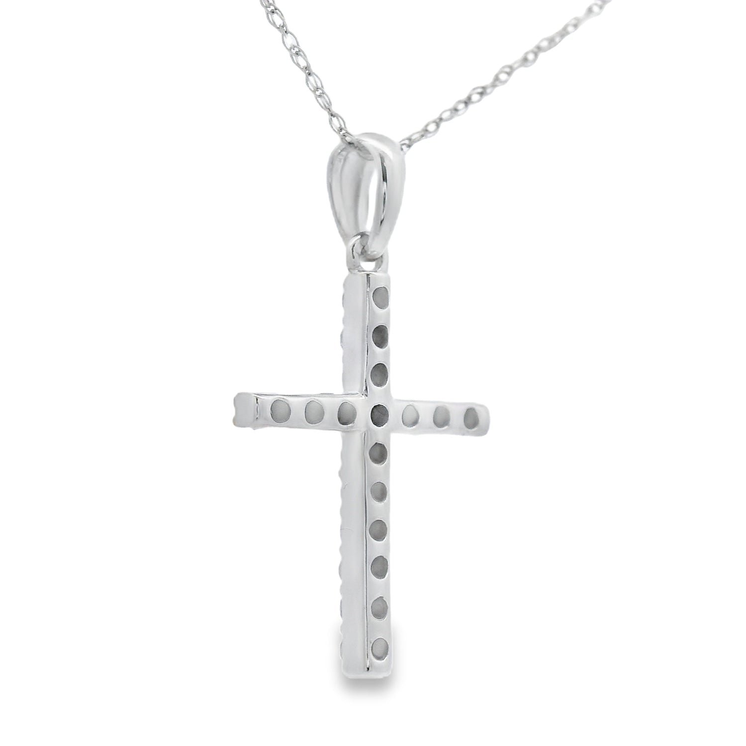 .25ct Diamond Cross Religious Pendant 14KT White Gold by Bids.com